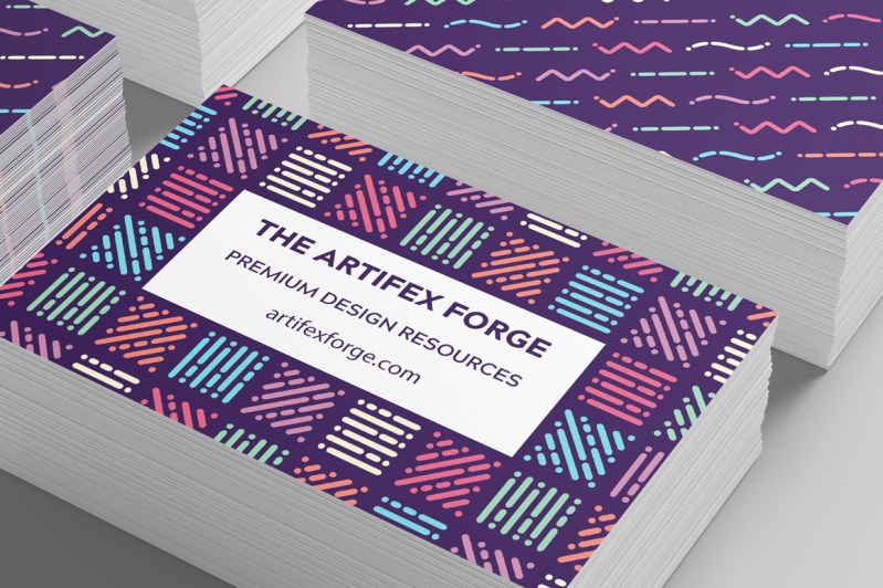Business card design made using Liquid style patterns for Adobe Illustrator and Photoshop