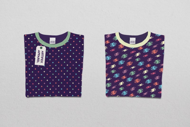 Tee-shirt designs made using Liquid style patterns for Adobe Illustrator and Photoshop