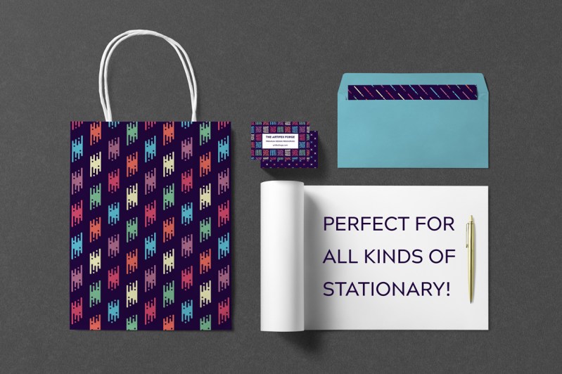 Stationery made using Liquid style patterns for Adobe Illustrator and Photoshop