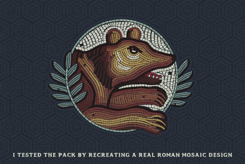 Bear design made using The Mosaic maker for Adobe Illustrator
