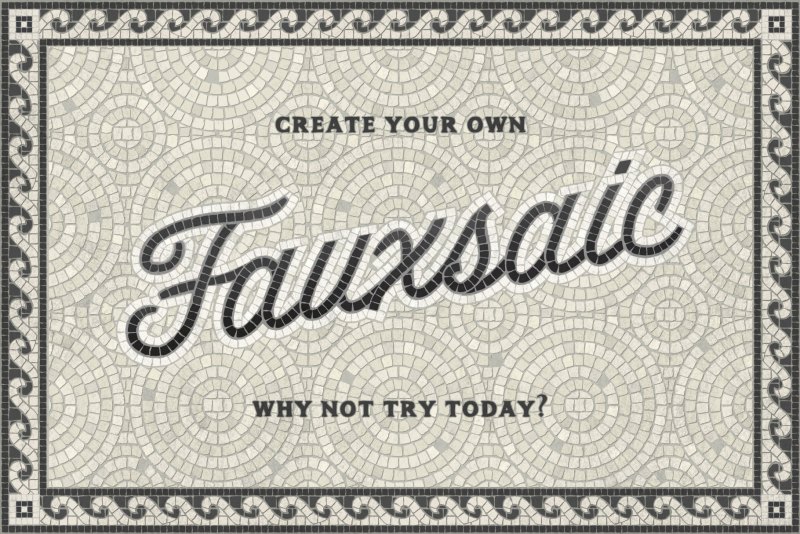 Fauxsaic text made with The Mosaic maker for Adobe Illustrator