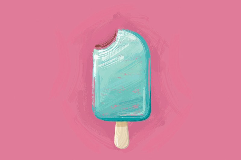 Lolly created with Oil Paint Brushes for Adobe Illustrator