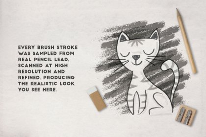 Cat illustration drawn with Affinity Designer pencil brushes