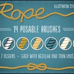 rope brushes adobe illustrator ropes cord brush vector cords string line border pattern knot nautical