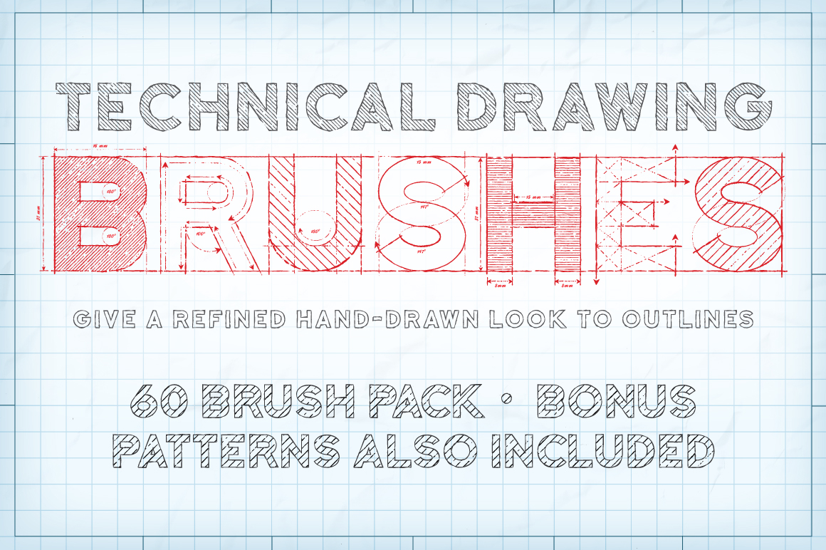 Technical Drawing Brushes for Adobe Illustrator