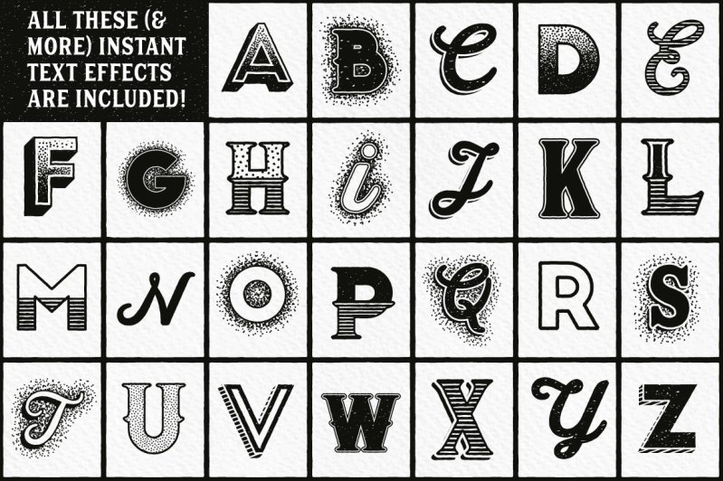 'A to Z' Handmade fine liner type made with The Fineliner Type Decorator's Tool Kit for Adobe Illustrator.