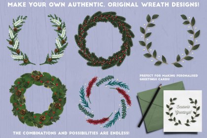 Make your own Christmas wreath designs using Adobe Illustrator brushes