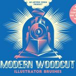 Modern woodcut brushes for Adobe Illustrator.