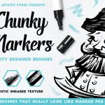 Chunky Marker Brushes for Affinity Designer with pirate Illustration.