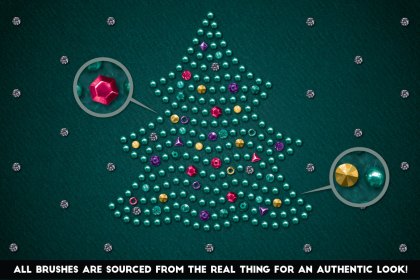 Christmas tree made using Glitter brushes for Adobe Illustrator