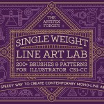 Single Weight Line Art Lab - monoline Illustrator Brushes Image