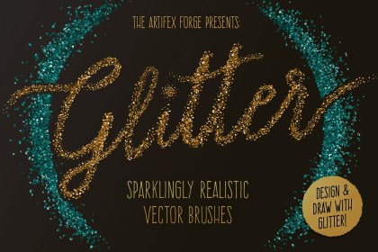Glitter Brushes for Adobe Illustrator.