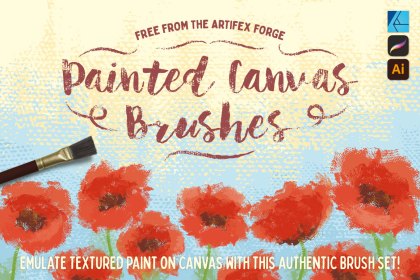 Painted canvas texture paint brushes for Affinity Designer, Procreate and Illustrator.