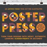 Poster Press featuring vintage brushes and illustrator texture brushes
