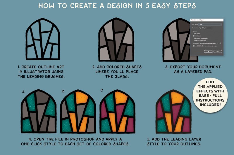 How to use the stained glass creator