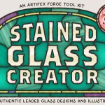 Stained Glass Creator - For Illustrator & Photoshop Stained Glass Tool Kit Image