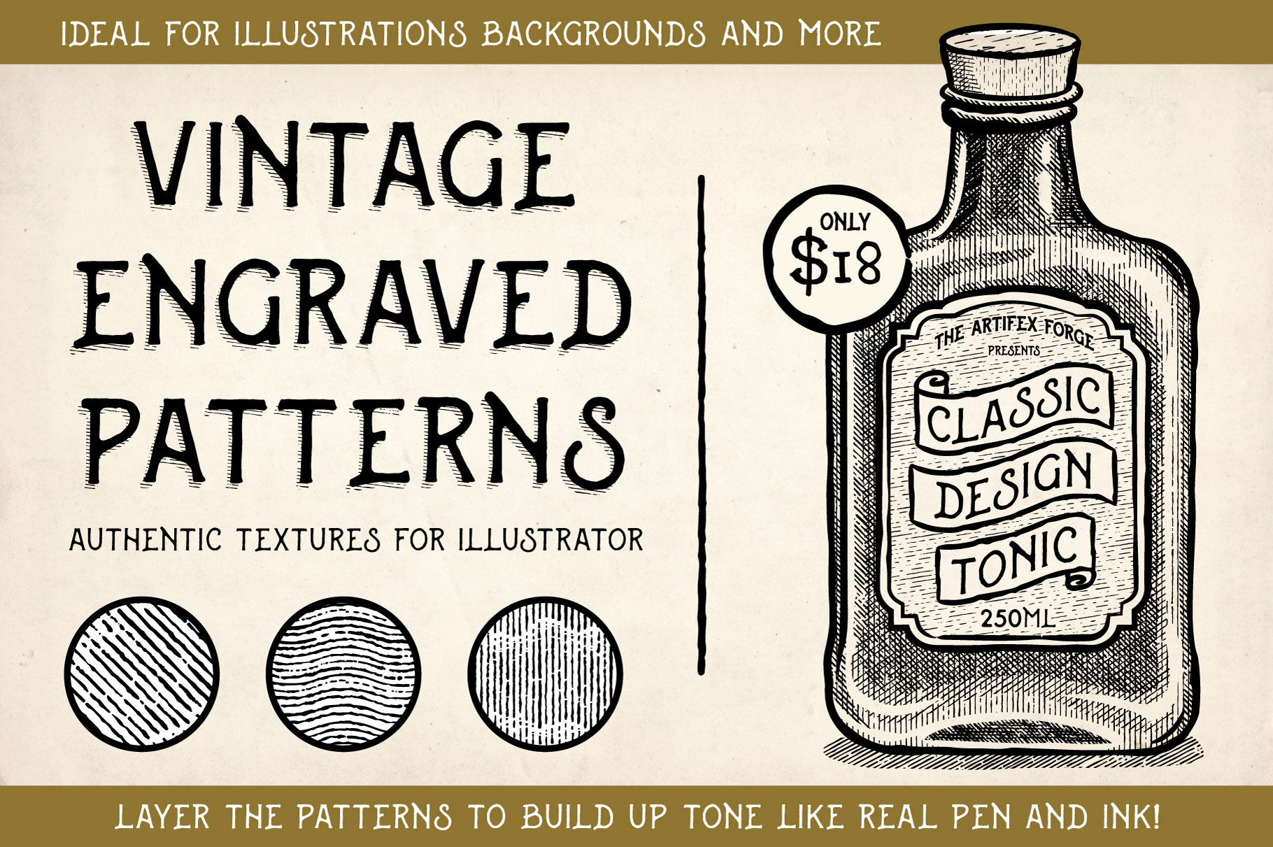 Vintage Engraved Effect Illustrator Patterns