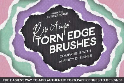 Torn paper edge brushes for Affinity designer.