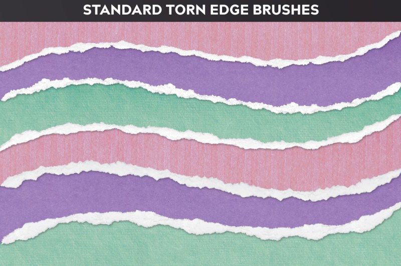 Standard Torn paper edge brushes for Affinity designer - what's included.
