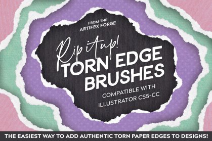 Torn paper edge brushes for Adobe Illustrator