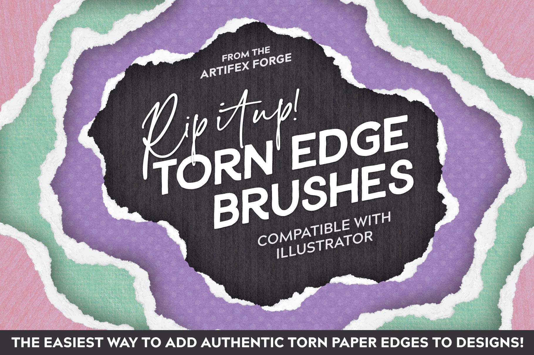Rip It Up! – Torn Paper Edge Brushes for Adobe Illustrator