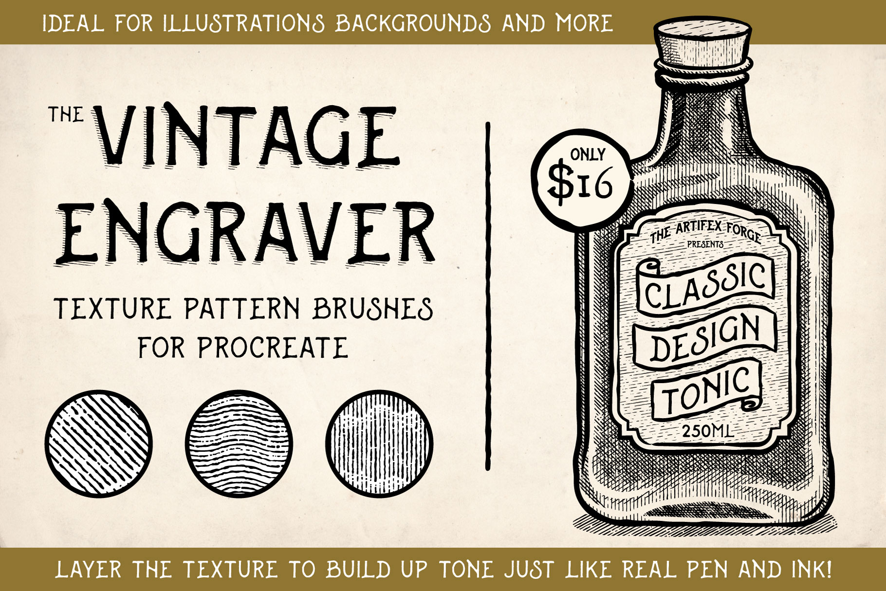 Vintage Engraver - Procreate Engraved Pattern Brushes