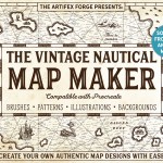 The Vintage Nautical Map Maker – Antique Procreate Cartography Brushes Image