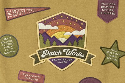 The Patch Works - Fabric Badge Maker - Affinity Designer Textures