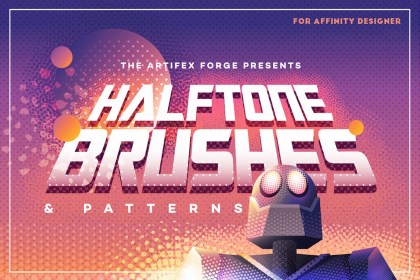 Halftone Affinity Designer brushes and Affinity Designer Patterns