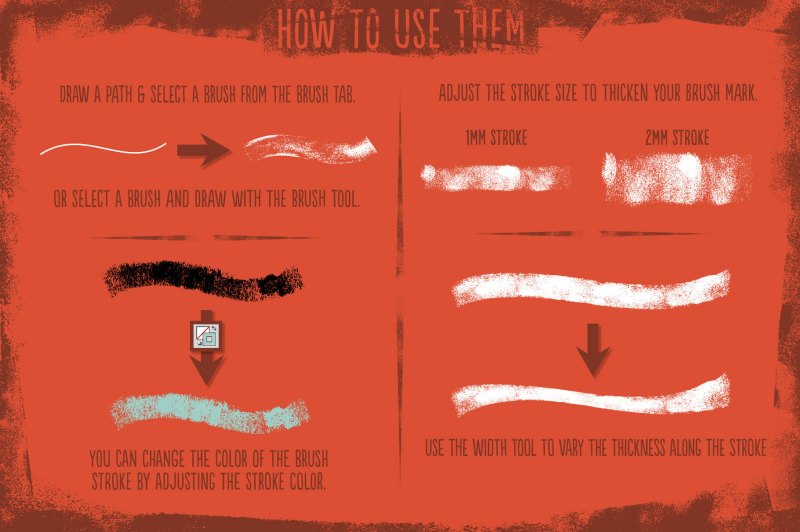 How to use Hand-rolled Ink Brushes for Adobe Illustrator.