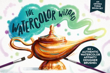 Affinity Designer watercolor vector brushes - cover.