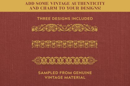 Contents for vintage border brushes for Adobe Illustrator and Affinity Designer.