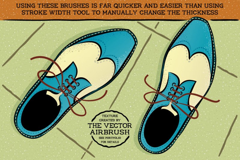 Shoes drawn with Free Outline Brushes for Affinity Designer & Adobe Illustrator.