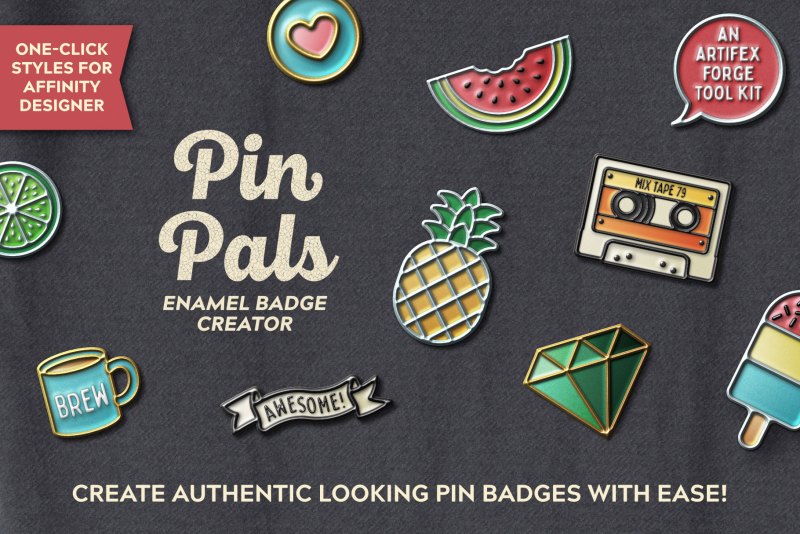 An enamel pin badge creator for Affinity Designer.