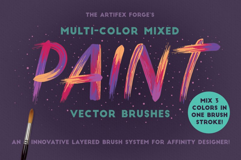 Innovative layered multi-coloured brushes for A vintage flower illustration library for Affinity Designer.