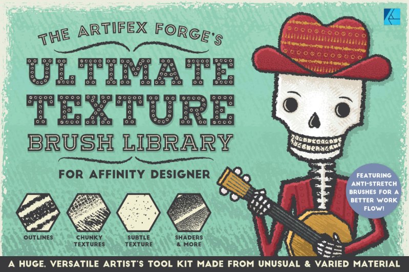 A huge library of texture brushes for A vintage flower illustration library for Affinity Designer.