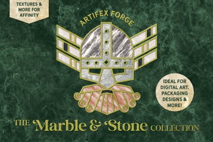 Marble and stone textures and texture brushes for Affinity Designer.