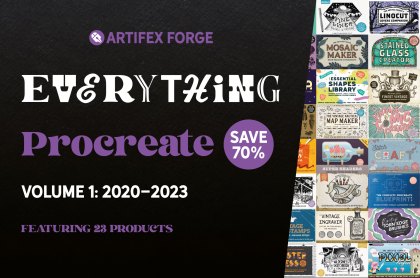 The Procreate Everything Bundle - Artifex Forge brushes, texture brushes, patterns and graphics