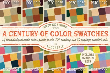 Cover design for vintage swatches for Procreate
