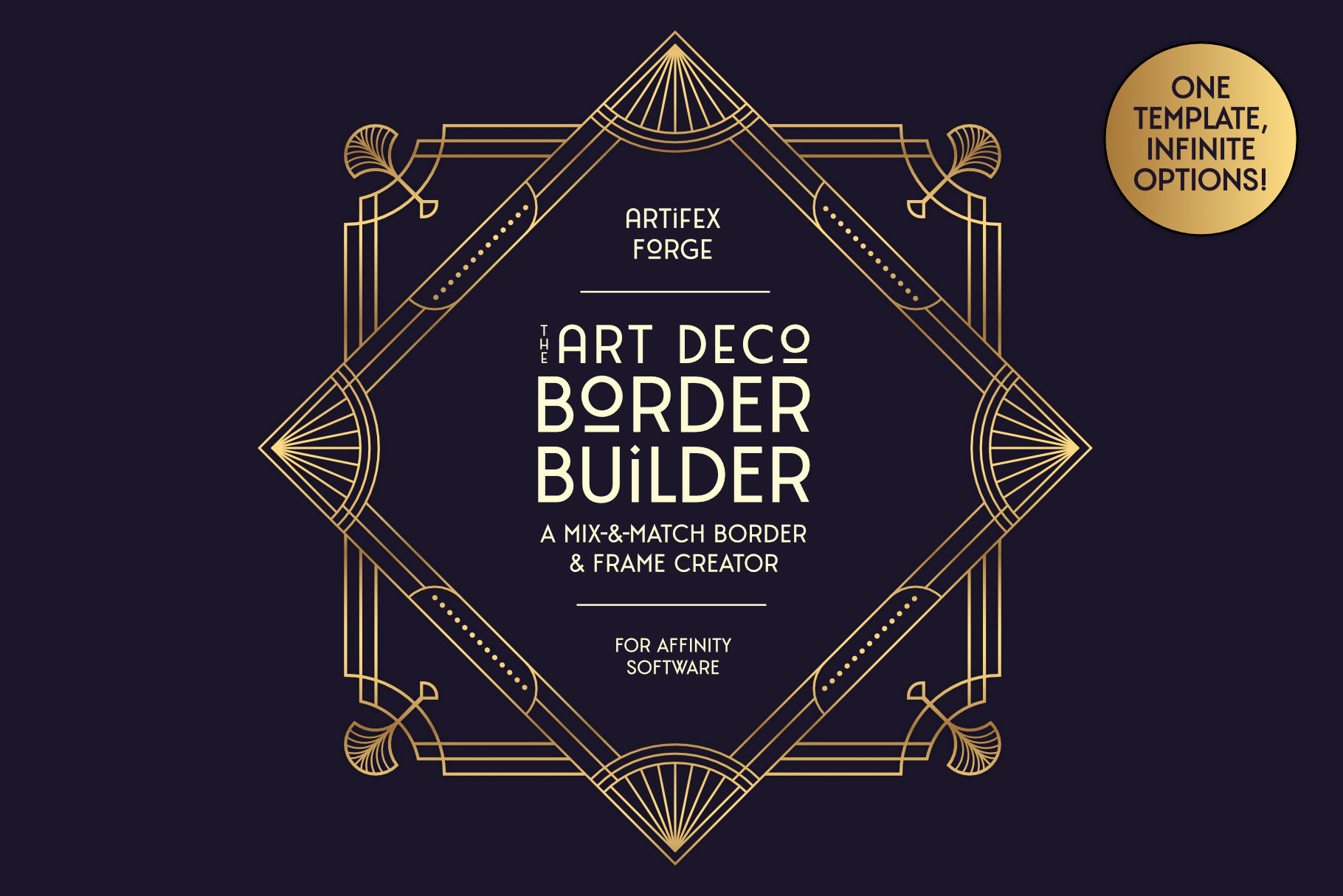 Art Deco Border & Frame Builder | Affinity Designer, Photo & Publisher Template