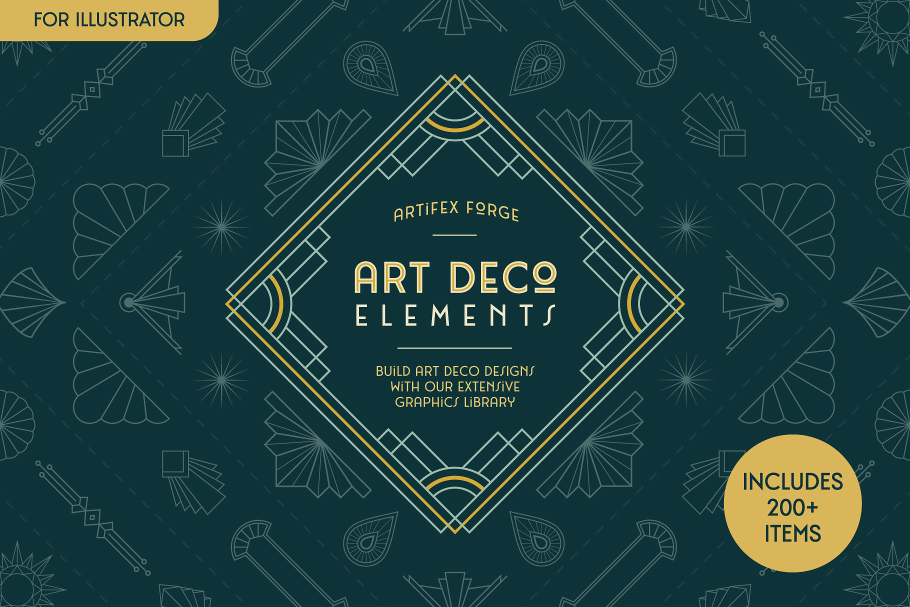 Art Deco Elements & Graphics for Adobe Illustrator